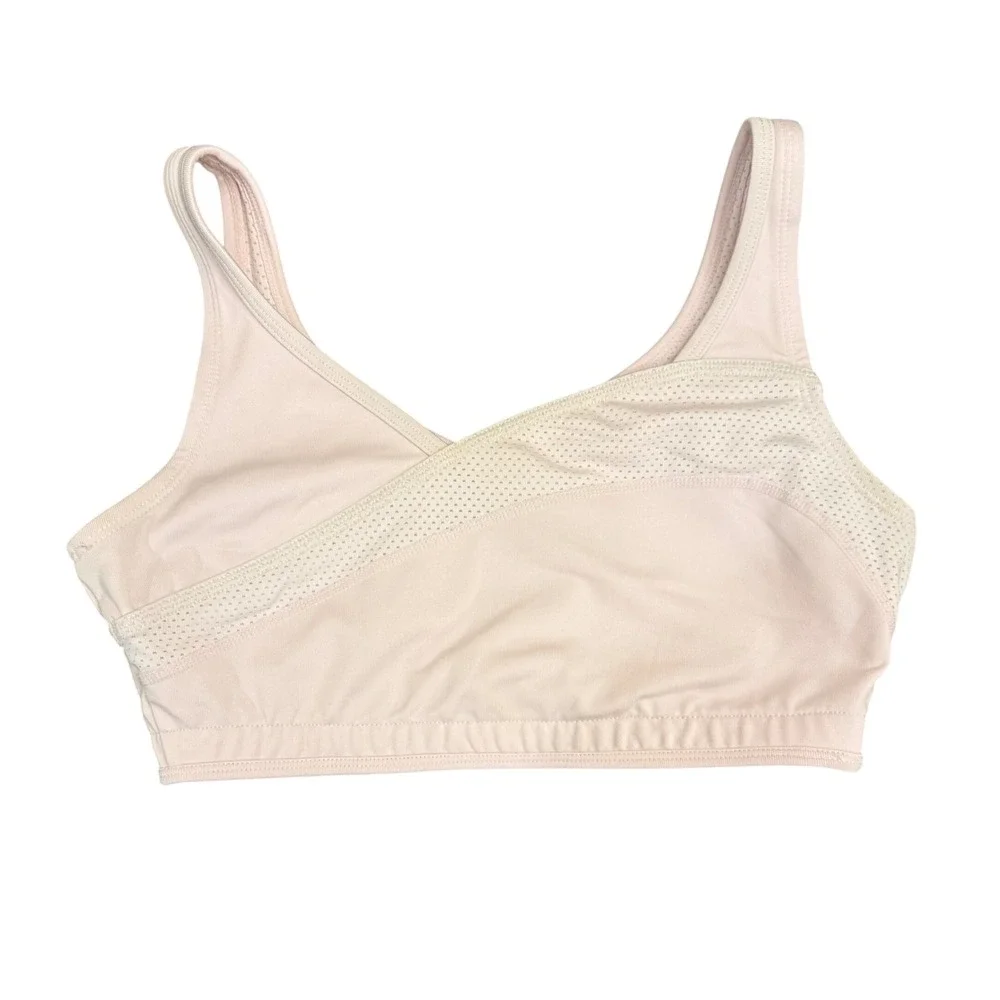 Ativa Pink Wrap Front Perforated Mesh Sports Bra Size Small